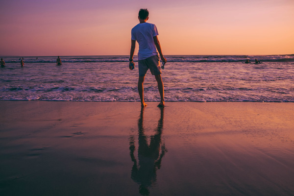 Sunset in Seminyak beach