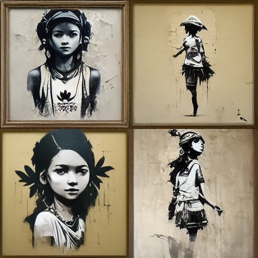 Banksy AI painting Bali artificial intelligence bot