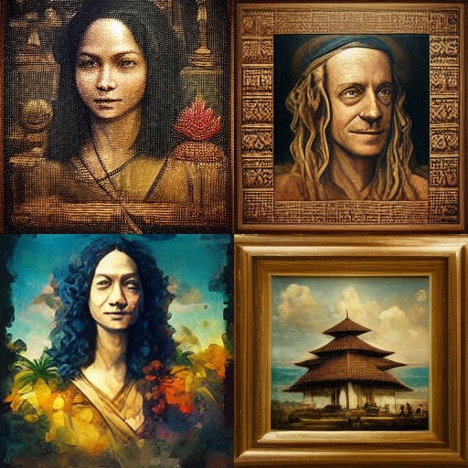 Leonardo da Vinci AI paintings Bali