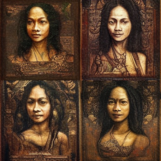 Leonardo da Vinci AI paintings Bali