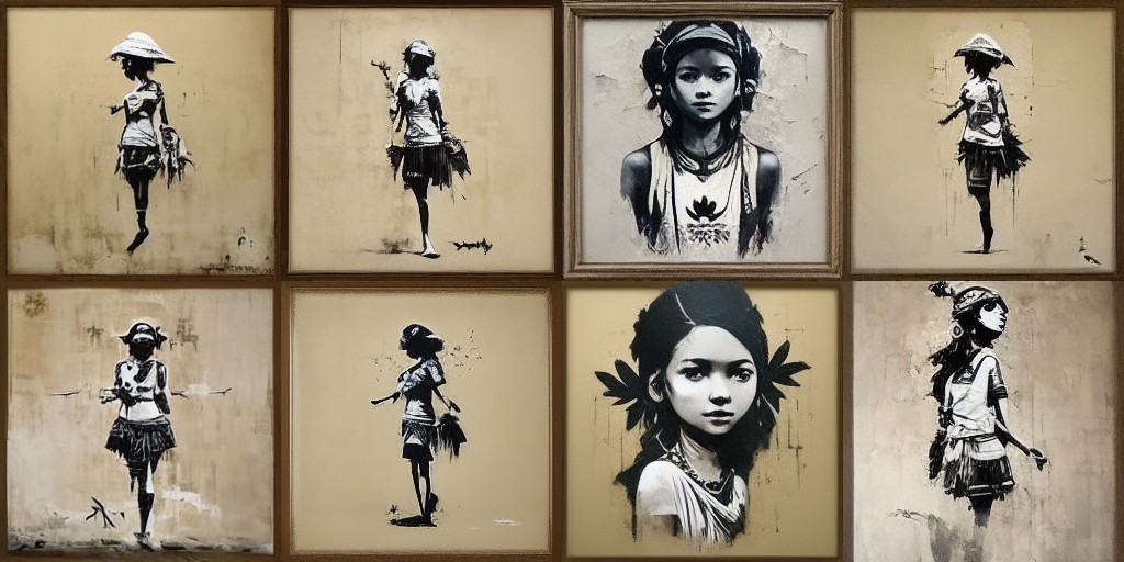 Banksy AI painting Bali artificial intelligence bot