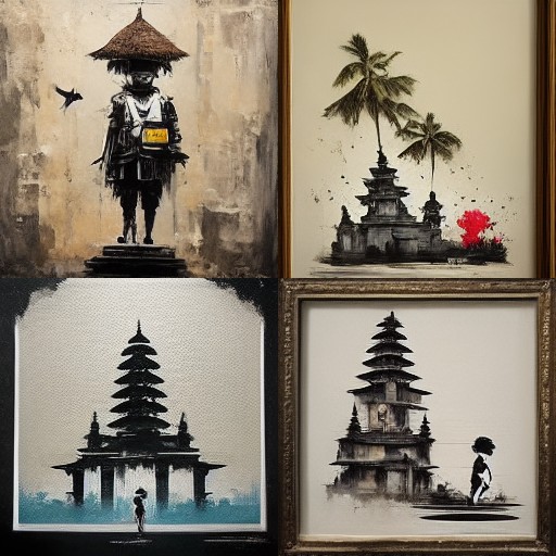 Banksy AI painting Bali artificial intelligence bot