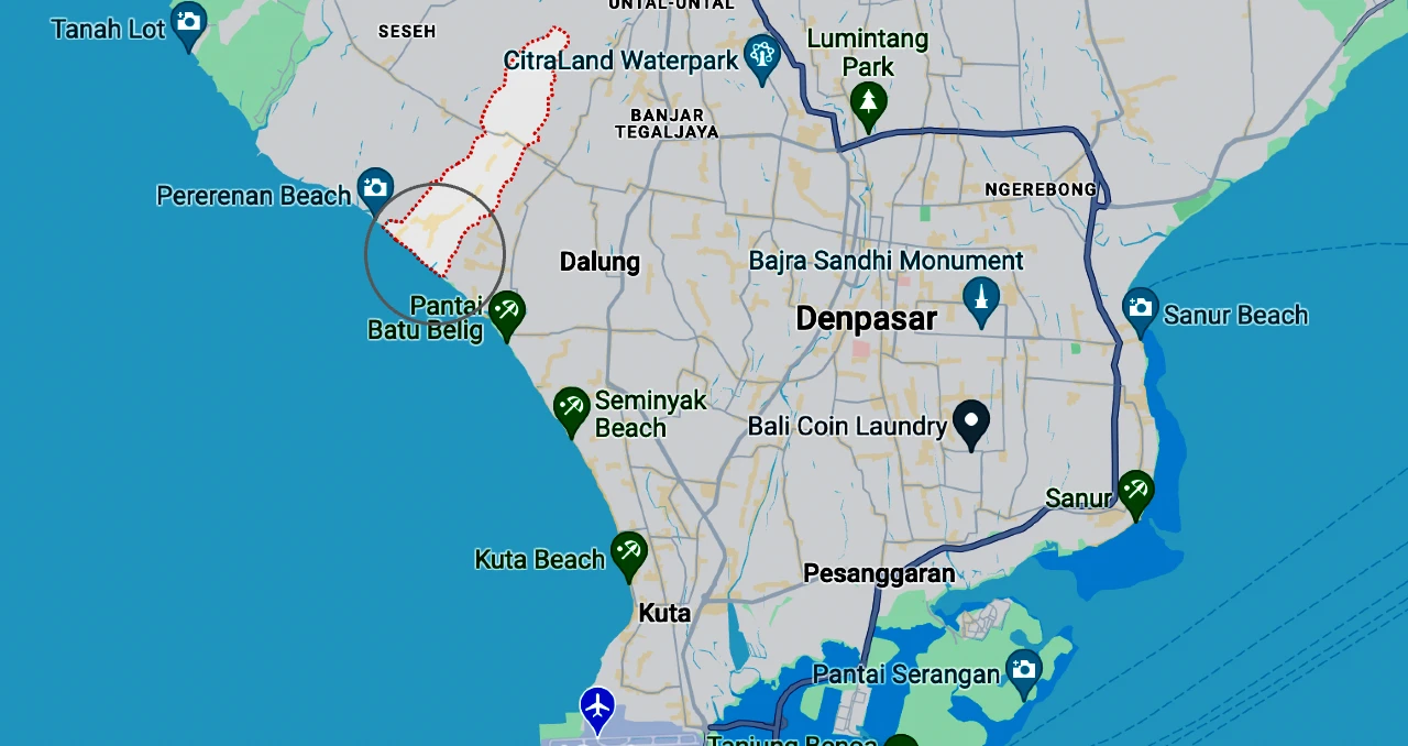 location in Bali Canggu Berawa